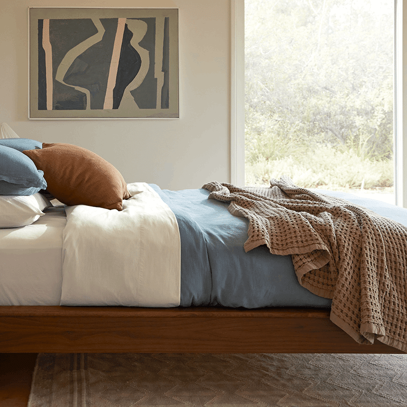 Waffle Cotton Throw, Mink