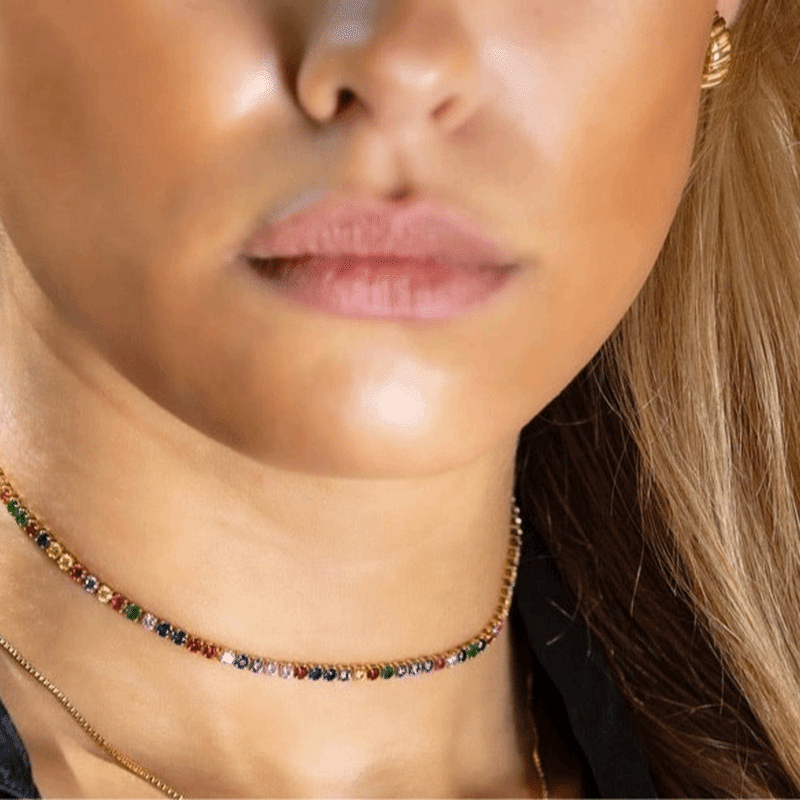 Stainless Steel Lindsey Multi Color Choker (Multi)