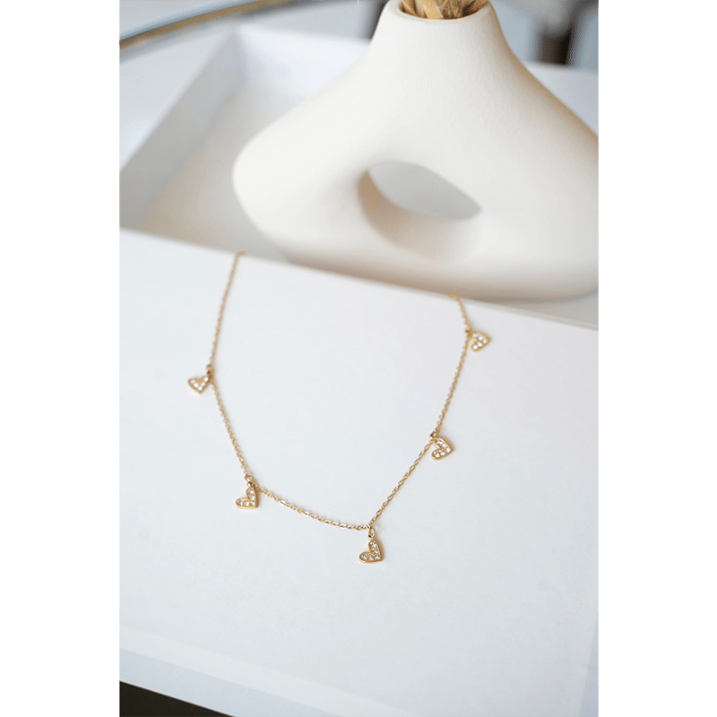 Stainless Steel Abiha Heart Necklace (Gold)