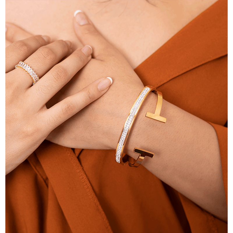 Stainless Steel Cleo Cuff (Gold)