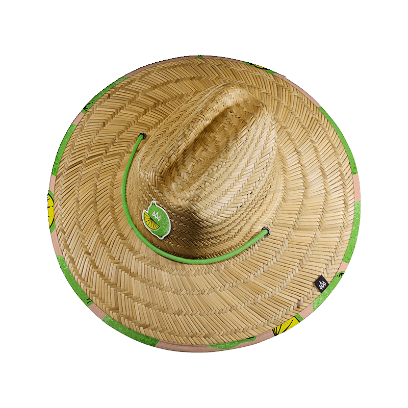 Straw Lifeguard Hat with Printed Brim