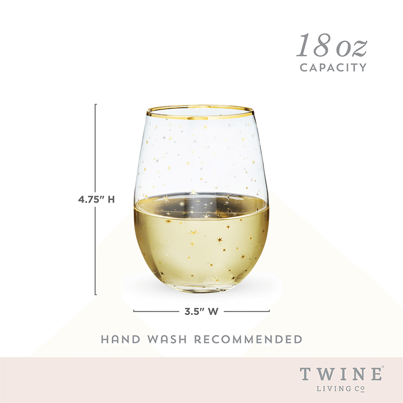 Starlight Stemless Wine Glass Set