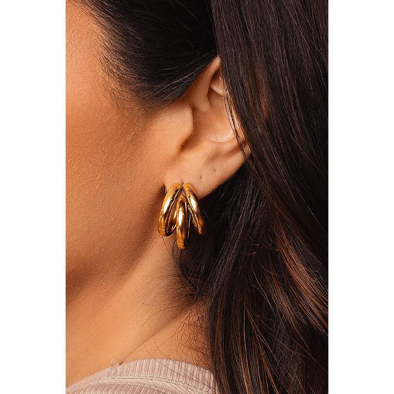 Stainless Steel Tyra Hoops (Gold)