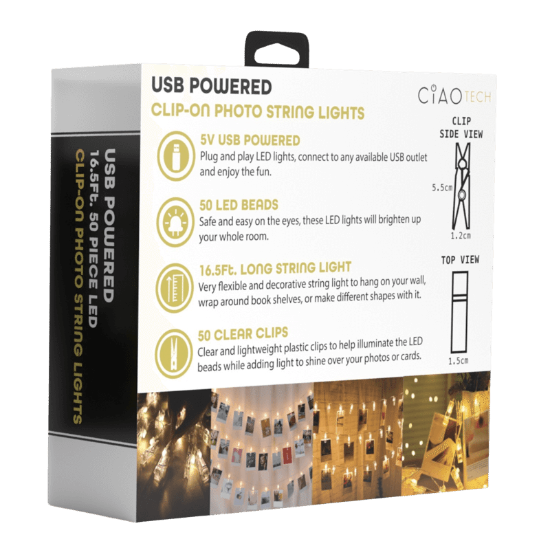 16.5' LED Clip-On Photo String Lights