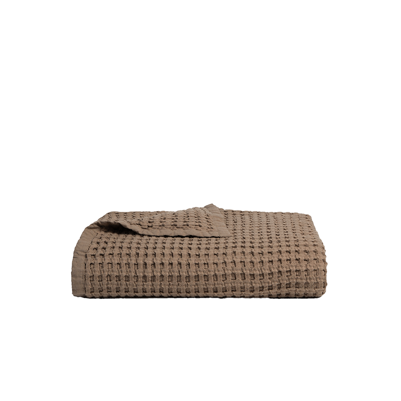 Waffle Cotton Throw, Mink