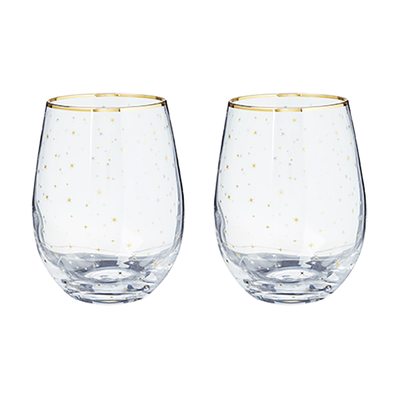 Starlight Stemless Wine Glass Set