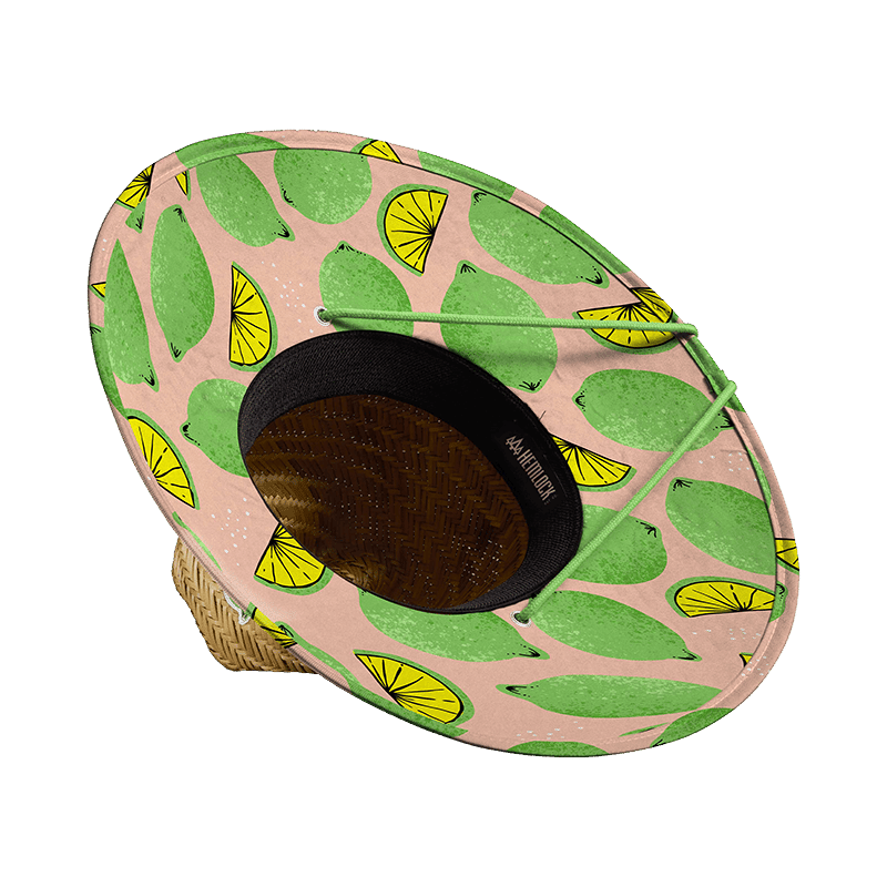 Straw Lifeguard Hat with Printed Brim