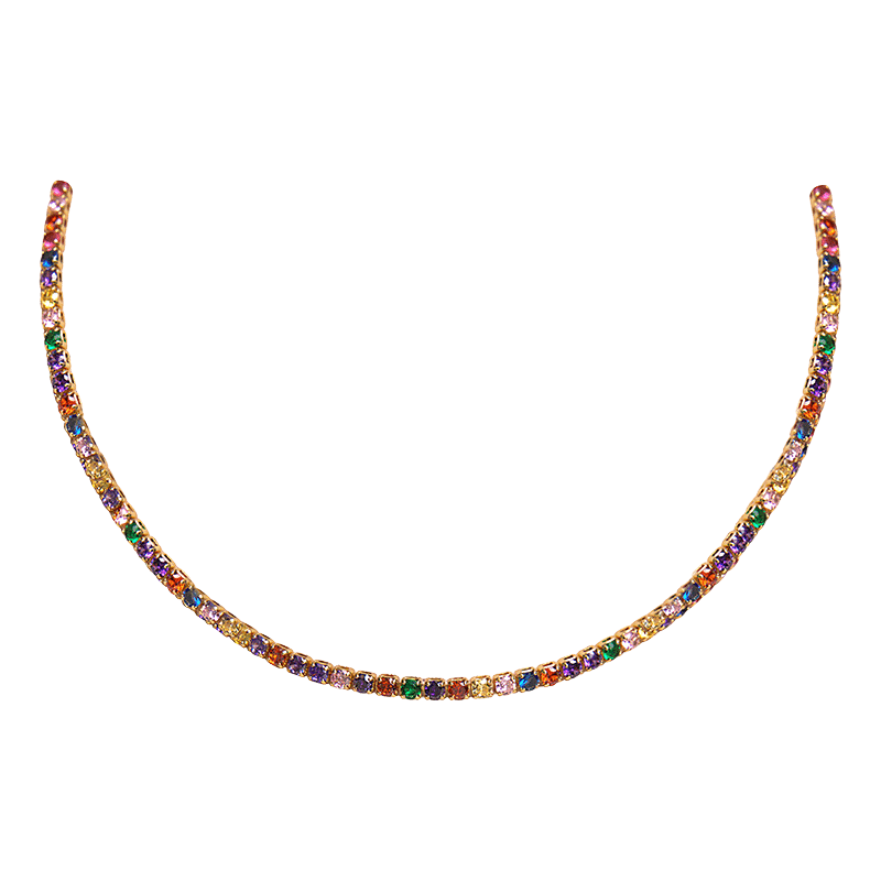Stainless Steel Lindsey Multi Color Choker (Multi)