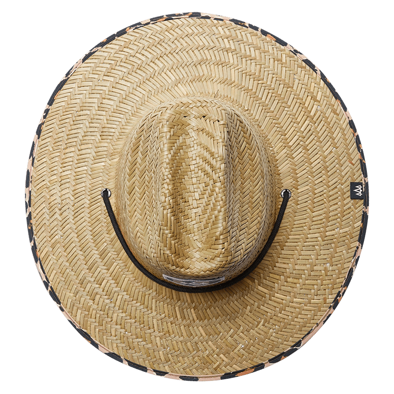 Big Cat Straw Lifeguard Hat with Printed Brim
