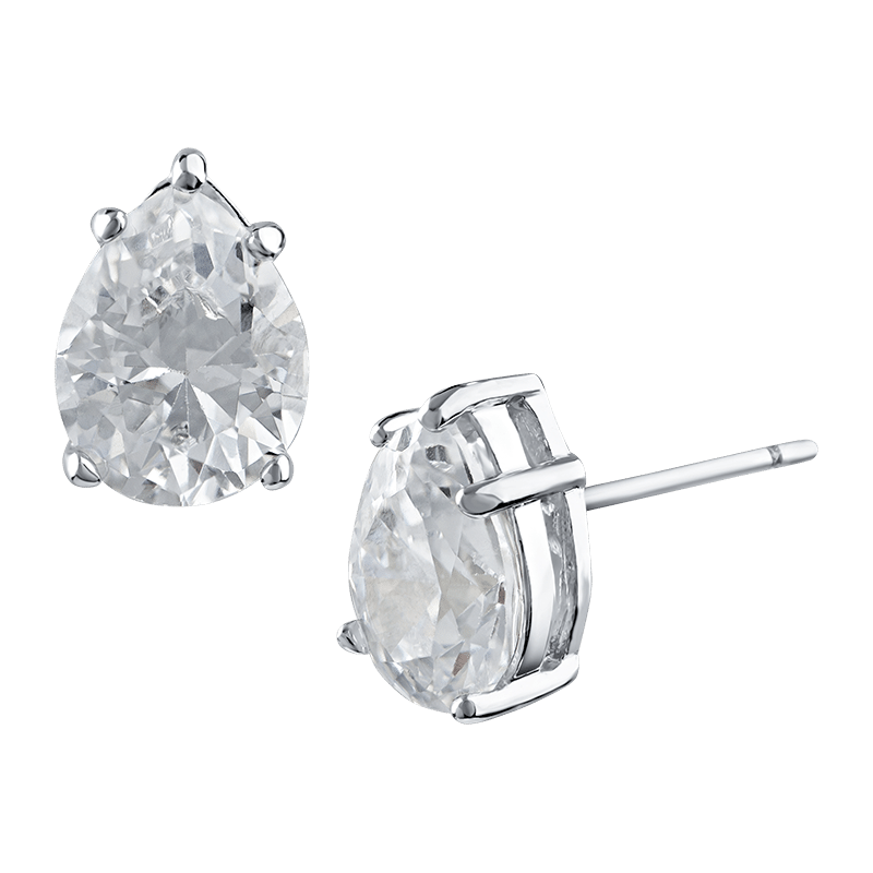 4 Cttw Pear Cz Stud Ears