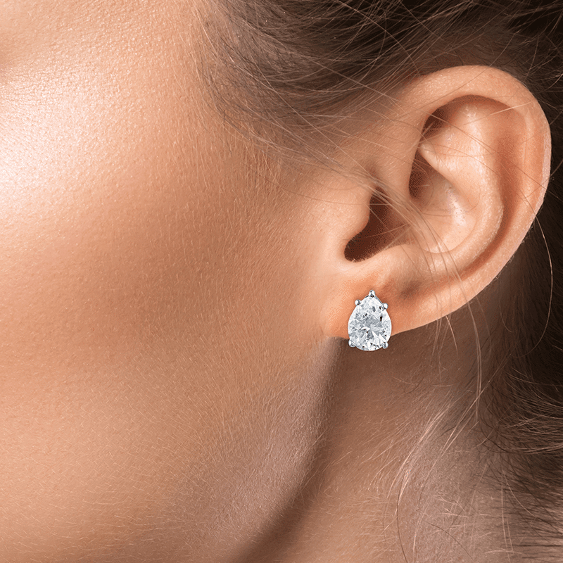 4 Cttw Pear Cz Stud Ears