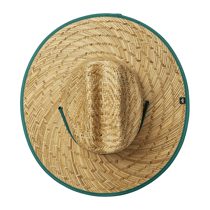 Emerald Straw Lifeguard Hat with Bare Brim