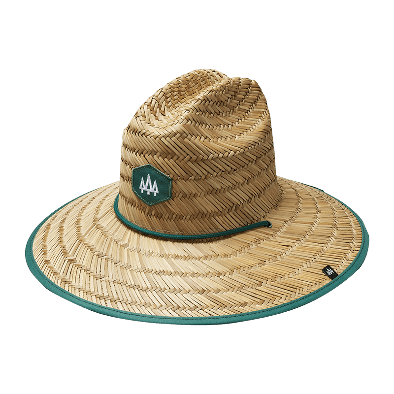 Emerald Straw Lifeguard Hat with Bare Brim