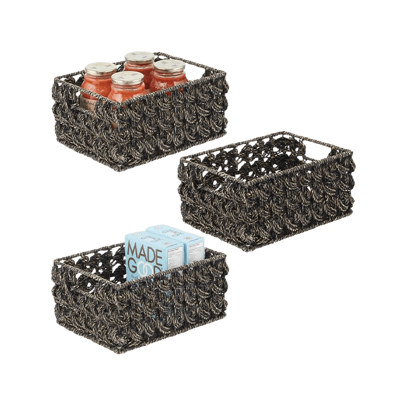 Seagrass Rose Weave Pantry Basket (6 Pack)