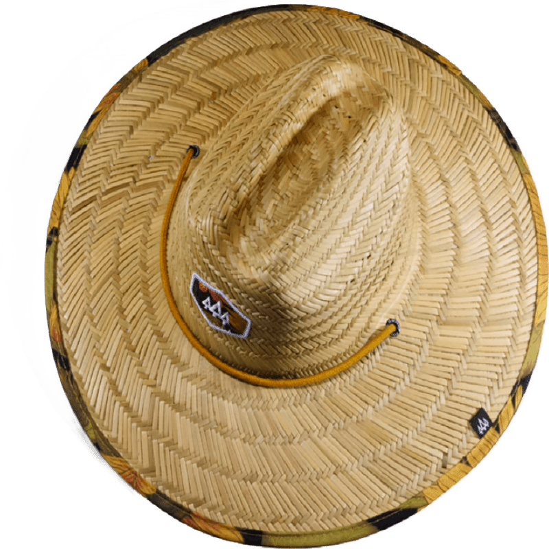 Straw Lifeguard Hat with Printed Brim
