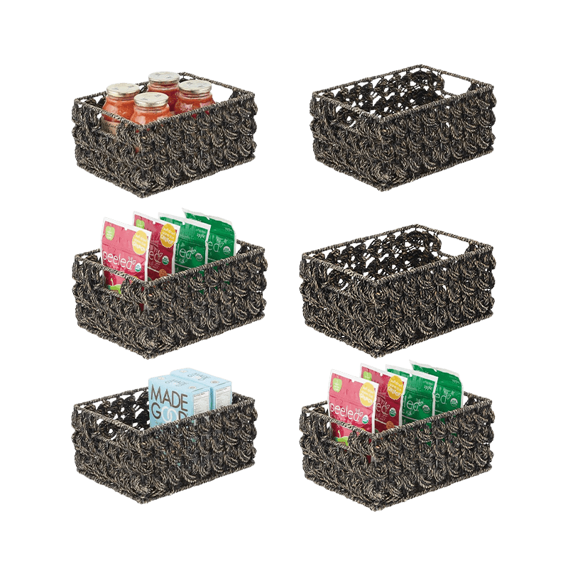 Seagrass Rose Weave Pantry Basket (6 Pack)