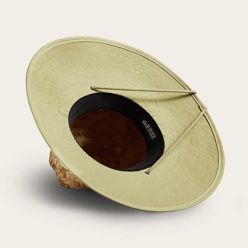 Pistachio Straw Lifeguard Hat with Solid Brim