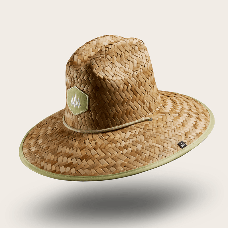 Pistachio Straw Lifeguard Hat with Solid Brim