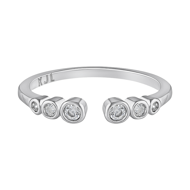 .3 CTTW Round Bezel Dainty Open Ring