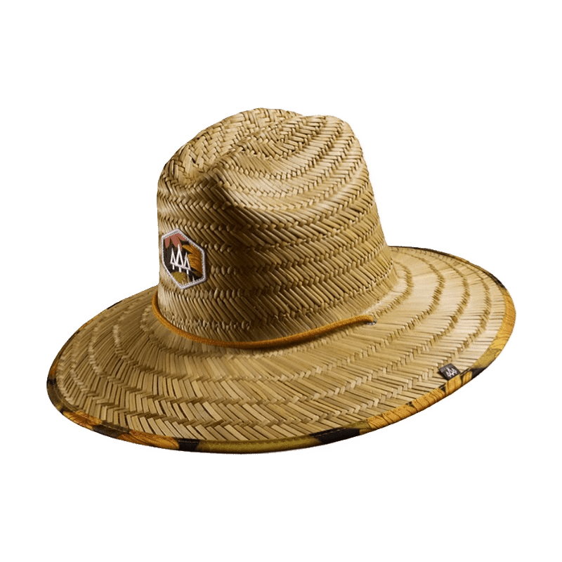 Straw Lifeguard Hat with Printed Brim