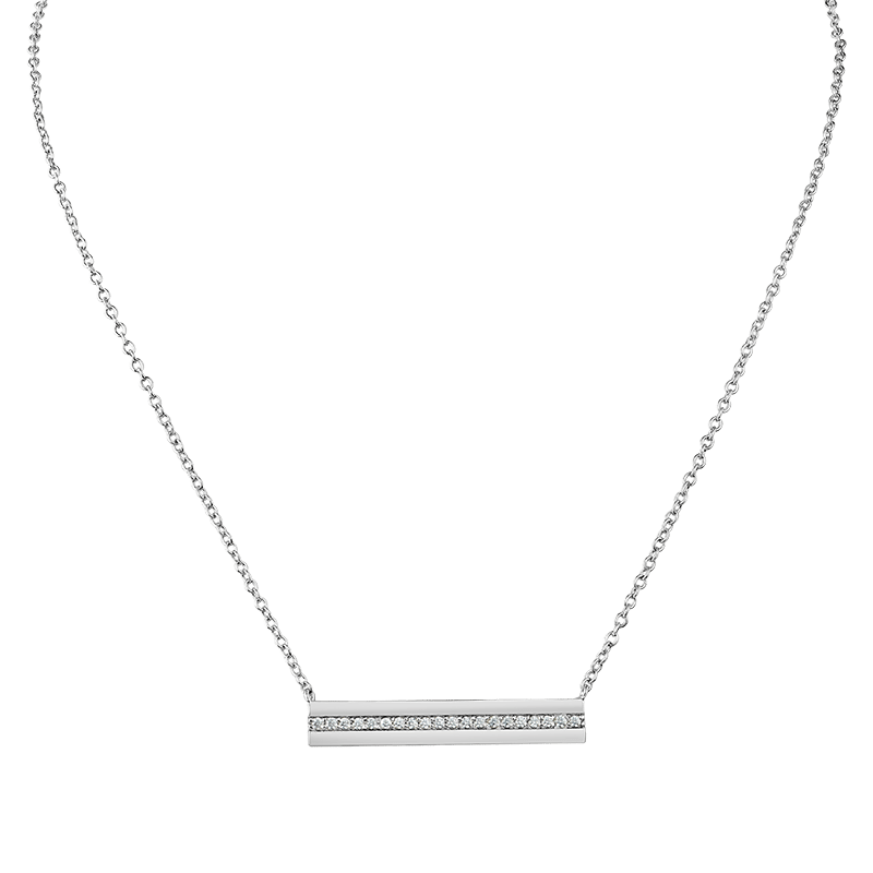 1Cttw Pave Cz Bar Pend/Neck