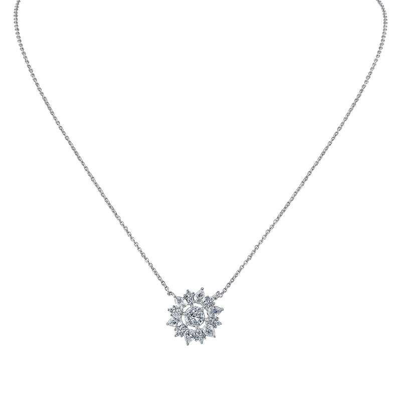 3Cttw Open Pendant W Pear/Round Cz