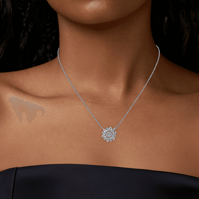 3Cttw Open Pendant W Pear/Round Cz