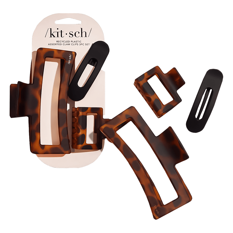 Recycled Plastic Open Shape Assorted Claw Clips 3pc