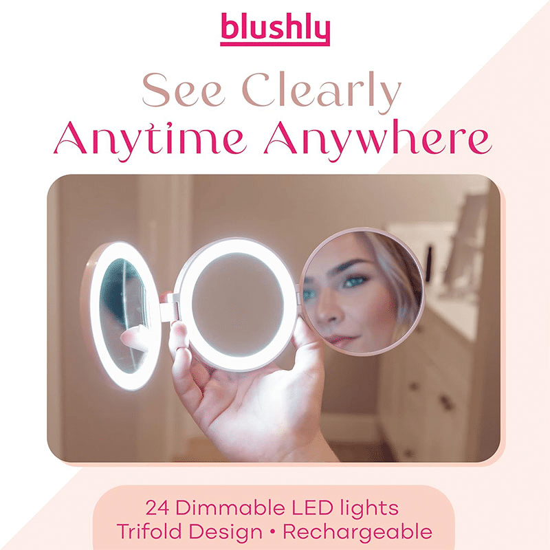 TriFold Magnification Lighted Mirror