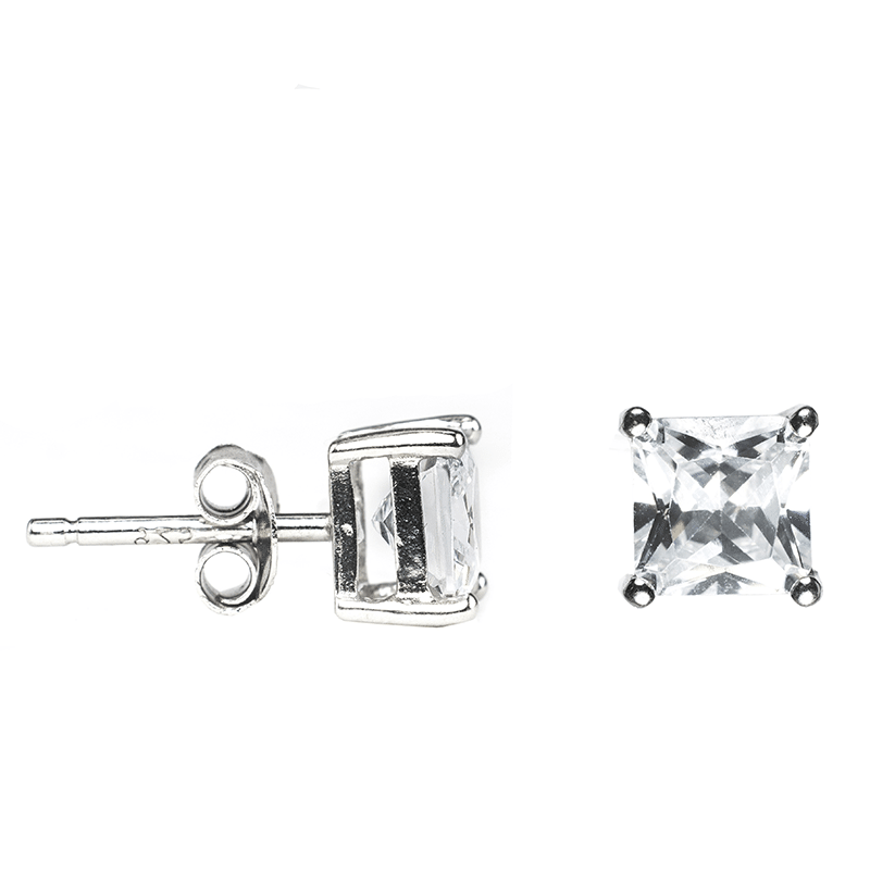 2cttw Princess Cz Stud Sterling Ears