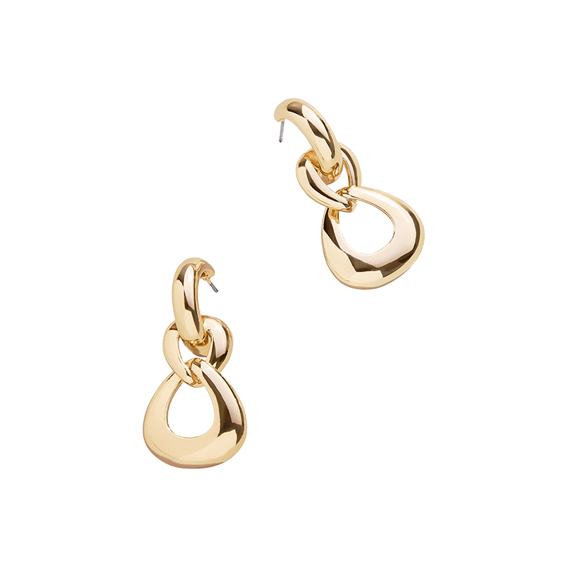 Gold Link Drop Earrings