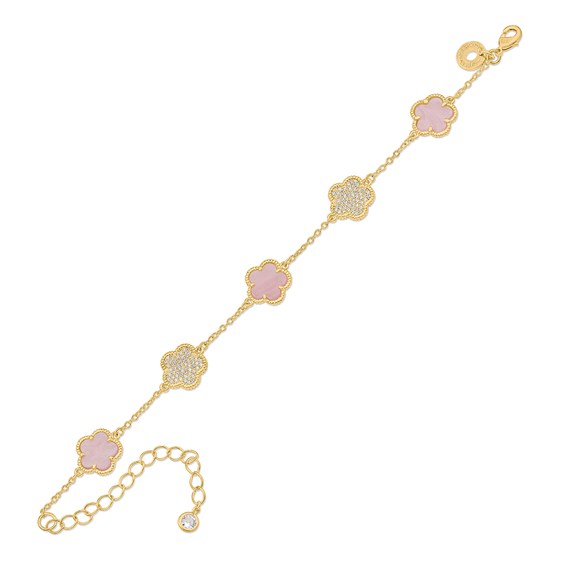 2Cttw Pave Cz /Stone 5Clover Bracelet