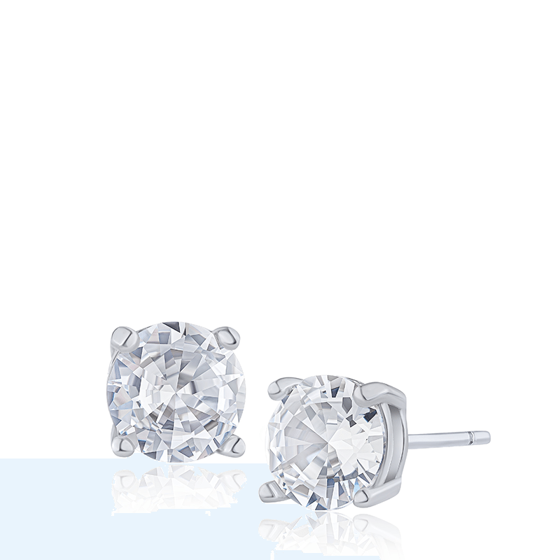 2 Cttw Round Cz 4prong Stud Ears