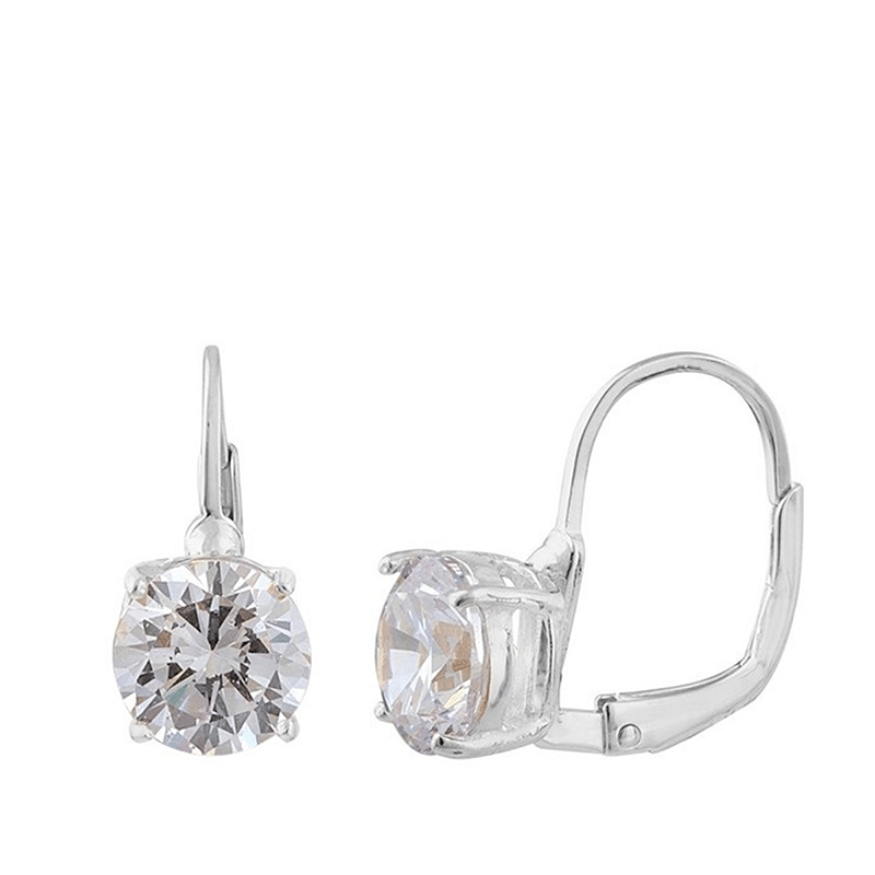 2 Cttw Rnd Cz Leverback Classic Ears