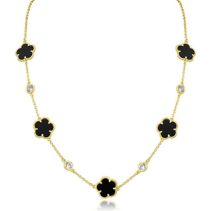 4Cttw Cz/ 5Clover Stations Necklace