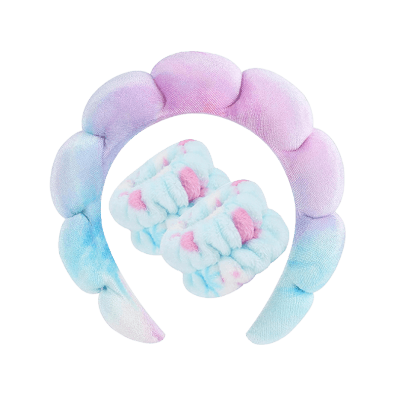 Non-Slip Bubble Spa Headband Set