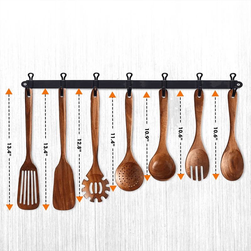 7 Piece Elegant Wooden Kitchen Utensils Set