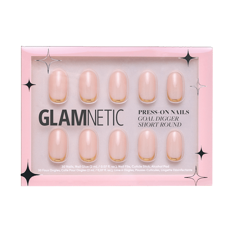 Goal Digger Short Round Press-On Nails