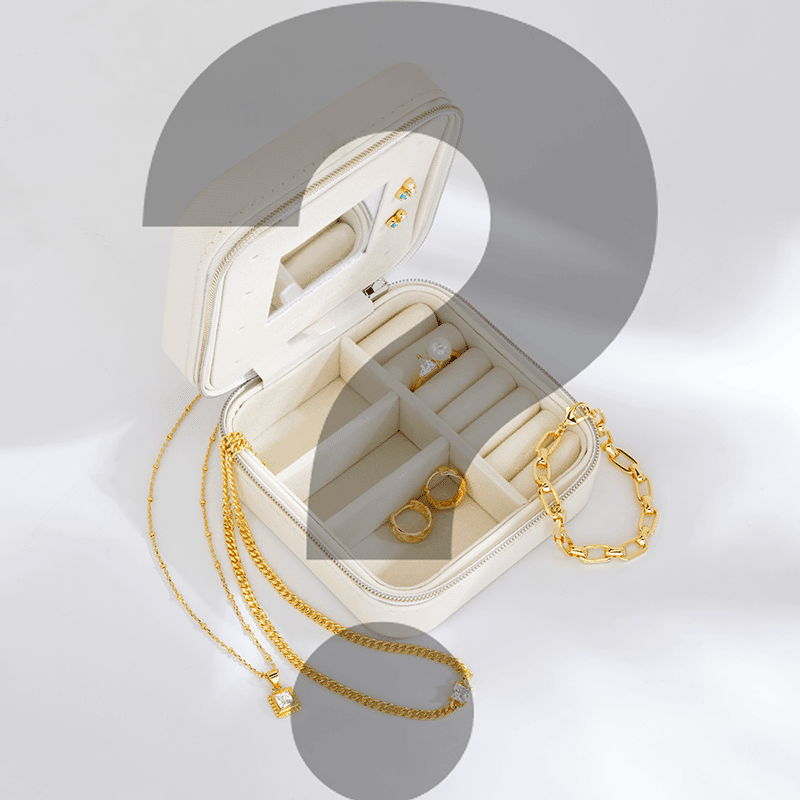 Mystery Necklace Jewelry Travel Case 3 Necklaces