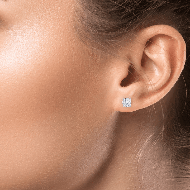 1cttw Round Cz Stud 4prong Luxe