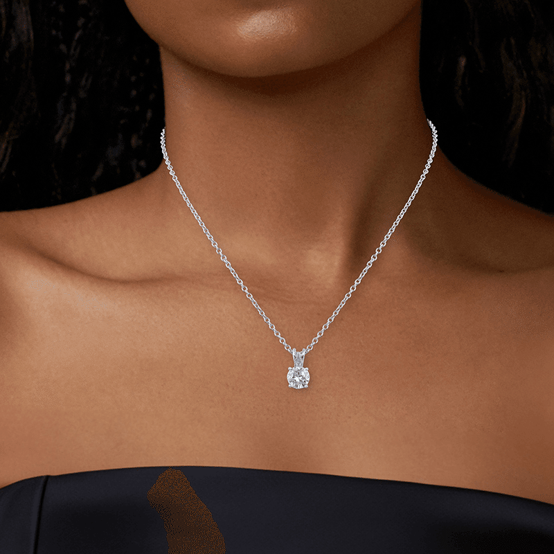 2 Cttw Rnd Cz Rabbit Ears Pend On Chain