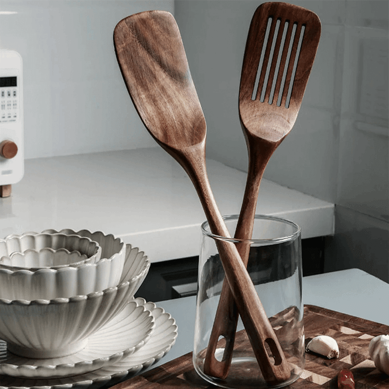 7 Piece Elegant Wooden Kitchen Utensils Set
