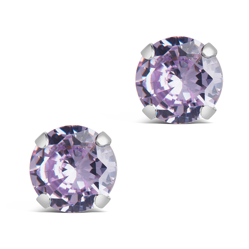 Sterling Silver 7mm Rainbow CZ Studs
