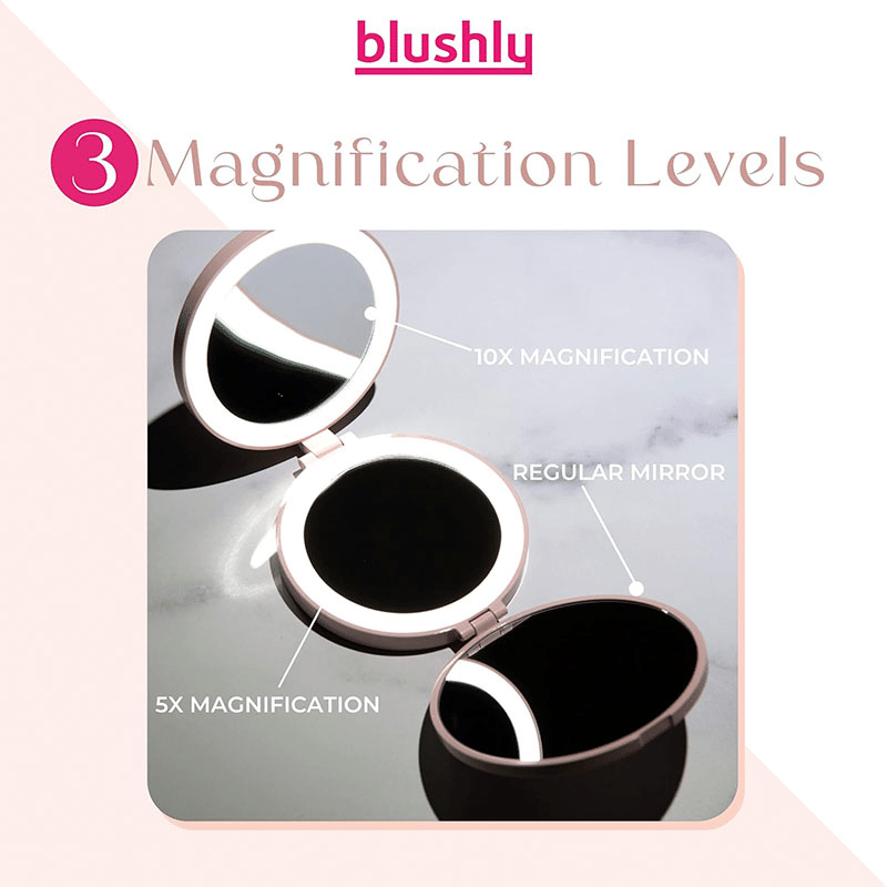 TriFold Magnification Lighted Mirror