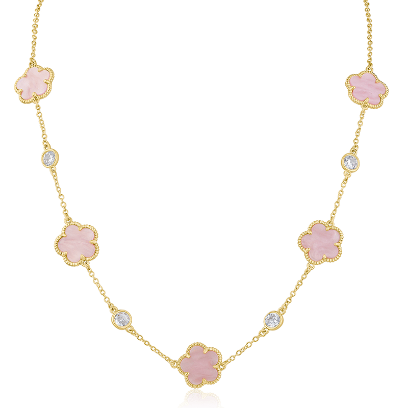 4Cttw Cz/ 5Clover Stations Necklace