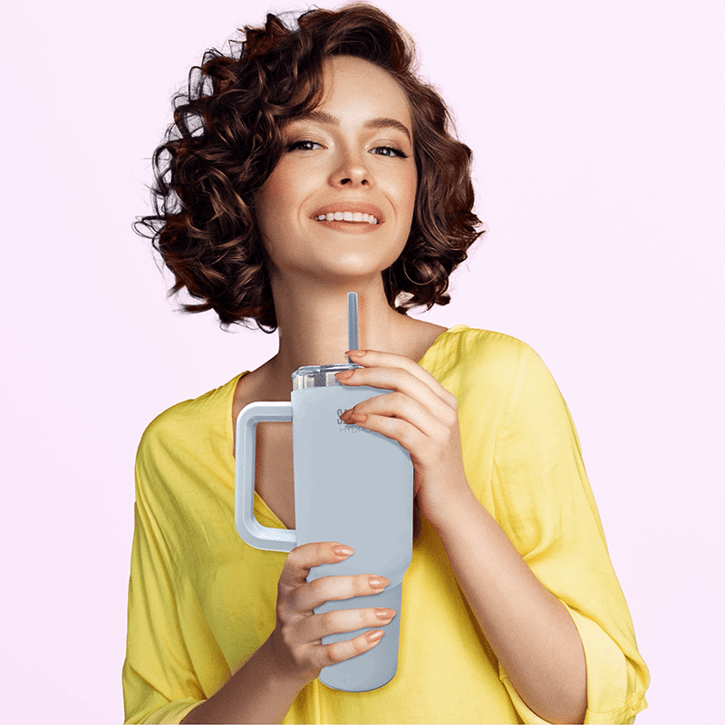 Insulated Stainless Steel Tumbler with Straw & Flip Lid