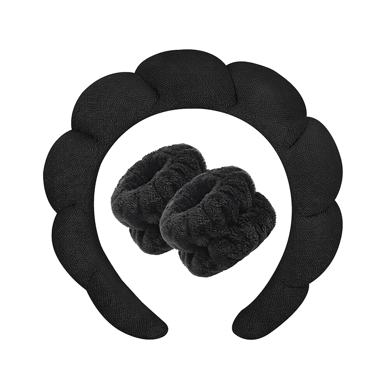 Non-Slip Bubble Spa Headband Set