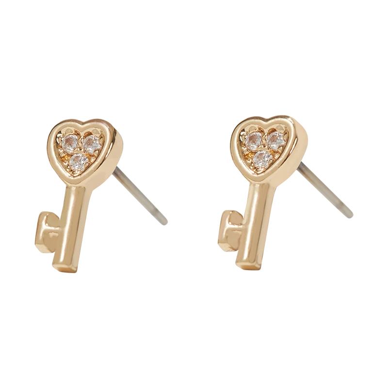 FUA accessory　Truth　ピアス　GOLD　L 18k Gold Filled Pixel Heart Stud Earrings, Gold Mini Hearts