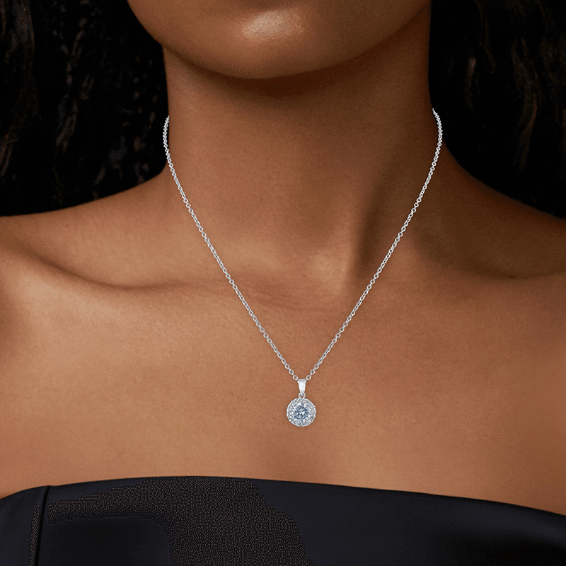2cttw Round/pave Cz Classic Pend/neck