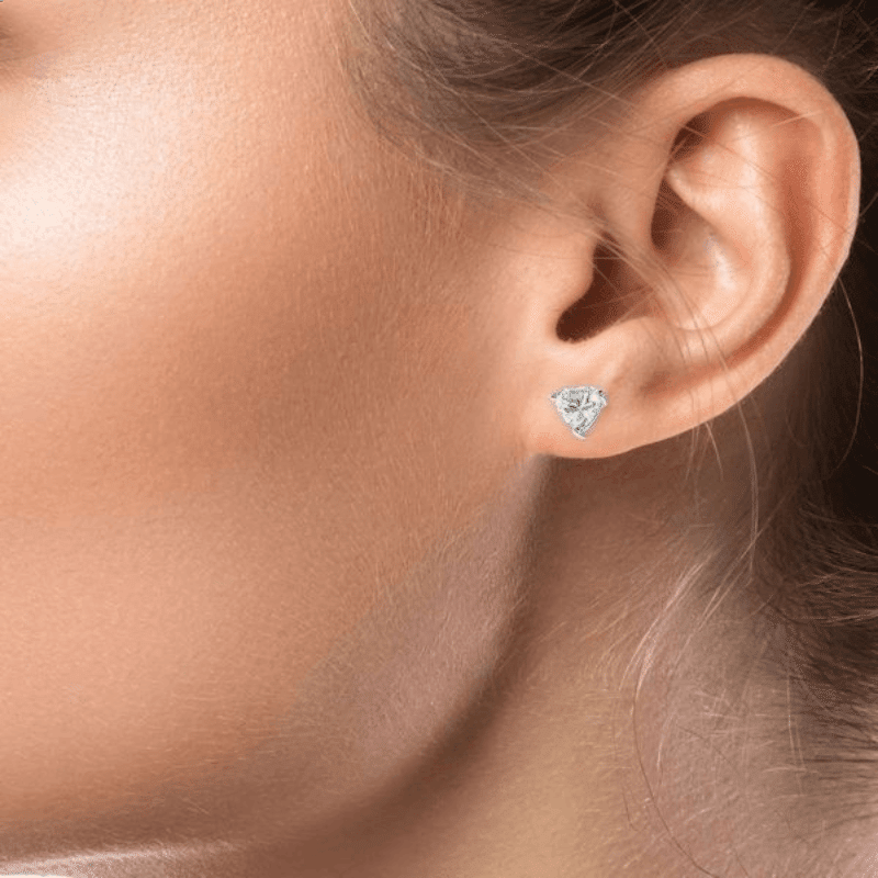 2cttw Heart Cz Stud Post Ears